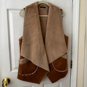 Faux fur and suede vest